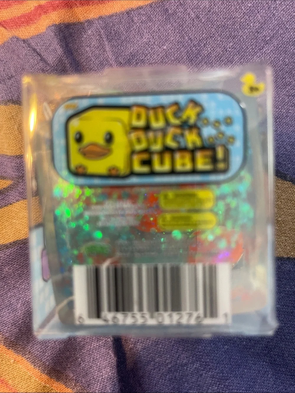 Duck Duck Cube! Sensory Squishy Toy - Glittery Blue